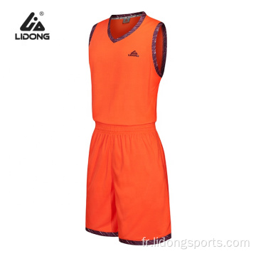 Wholesale école Basketball Uniforme Set Maillots de basketball